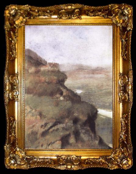 framed  Edgar Degas Landscape with Rocky Cliffs, ta009-2